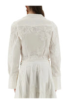 ROTATE Birger Christensen Women's Wrap Around Shirt Top White, view 3