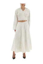 ROTATE Birger Christensen Women's Wrap Around Shirt Top White, view 2