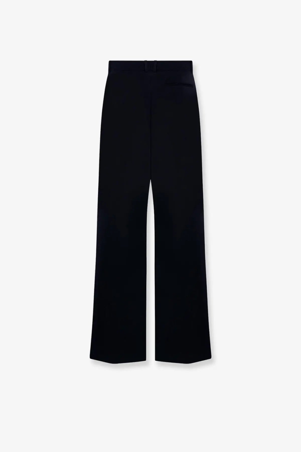 Black high-waisted wide-leg wool trousers from The Row with a sleek straight-cut silhouette for women