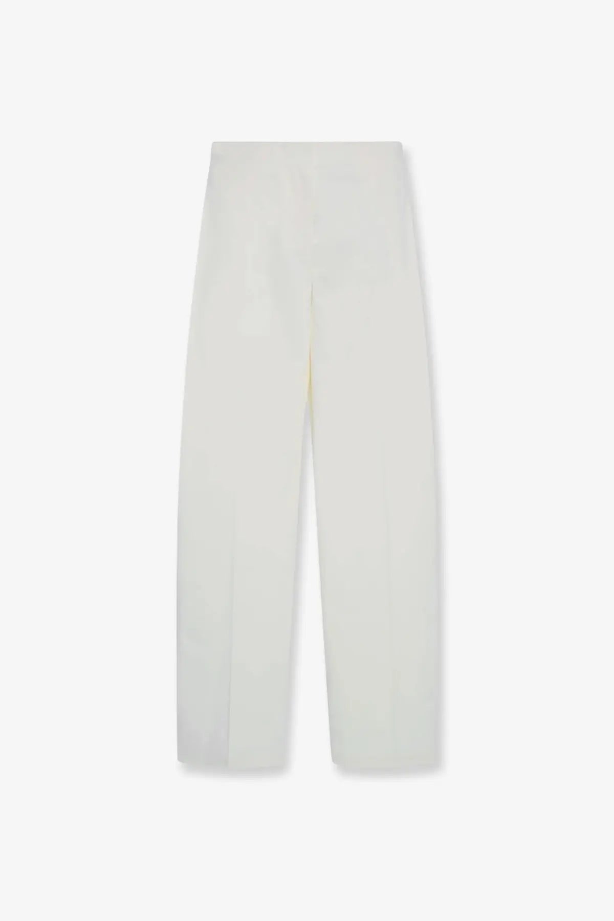 Cream-colored high-waisted straight-leg cotton and silk trousers from the row women’s galileo collection in white
