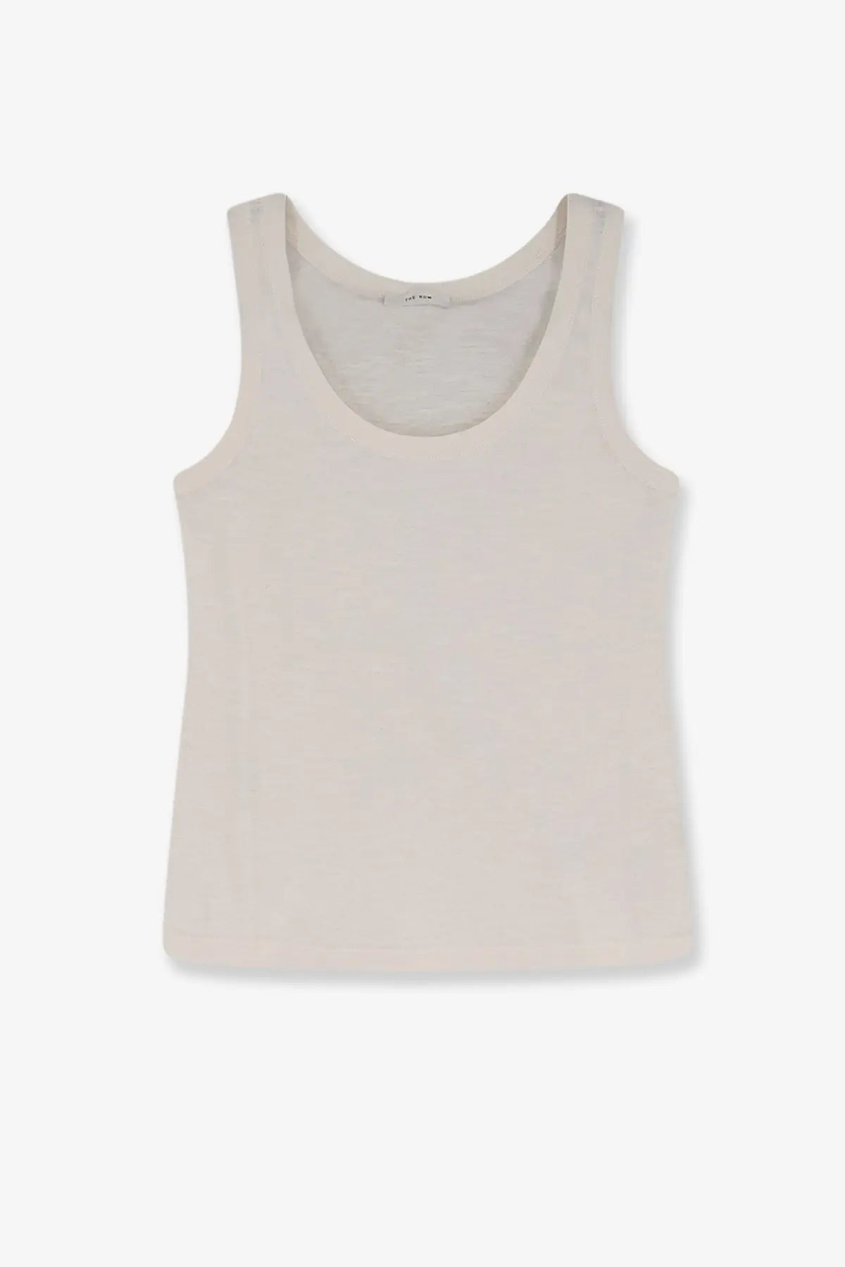 The row women’s nobue tank top off-white sleeveless with round neckline made of cotton and linen blend fabric