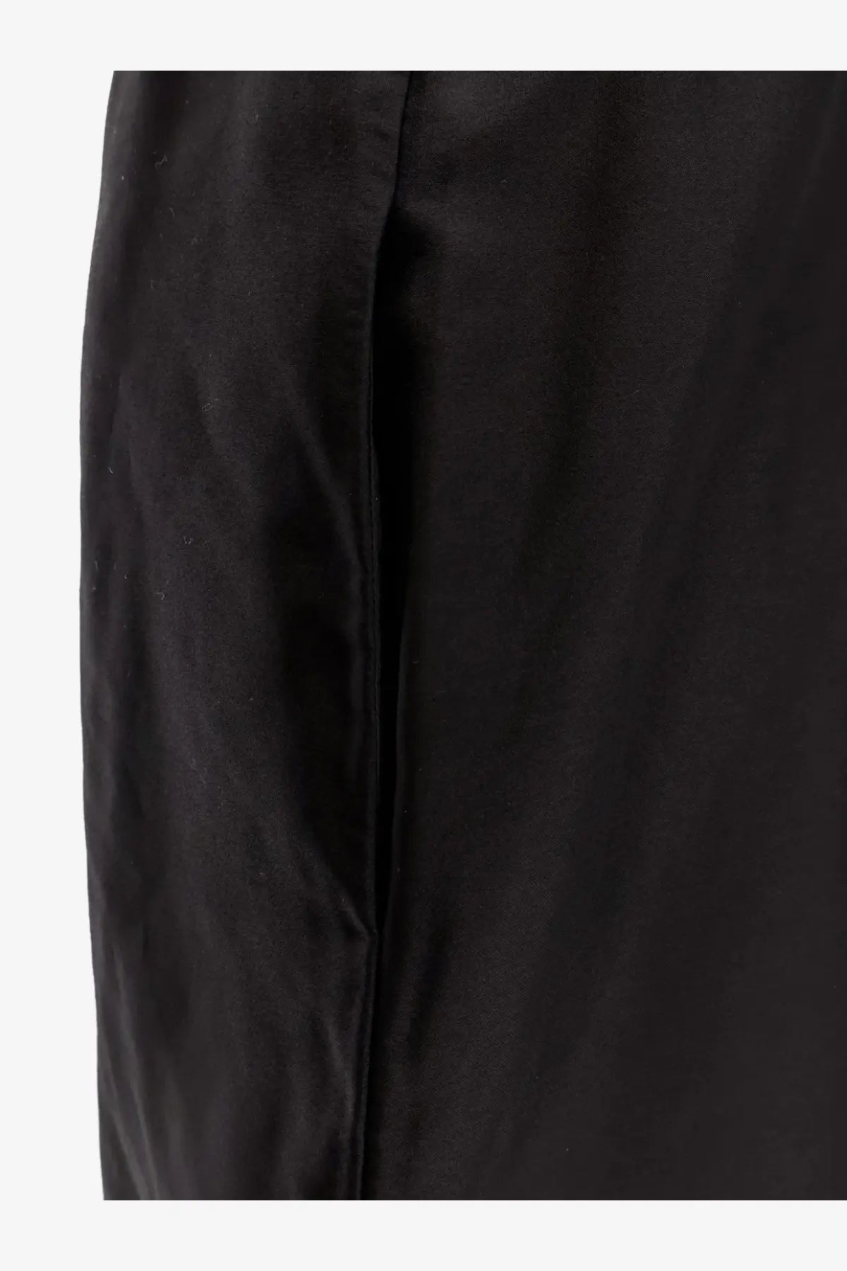 The row women’s saul black long skirt made of cotton and silk with a smooth slightly glossy texture and seam detailing
