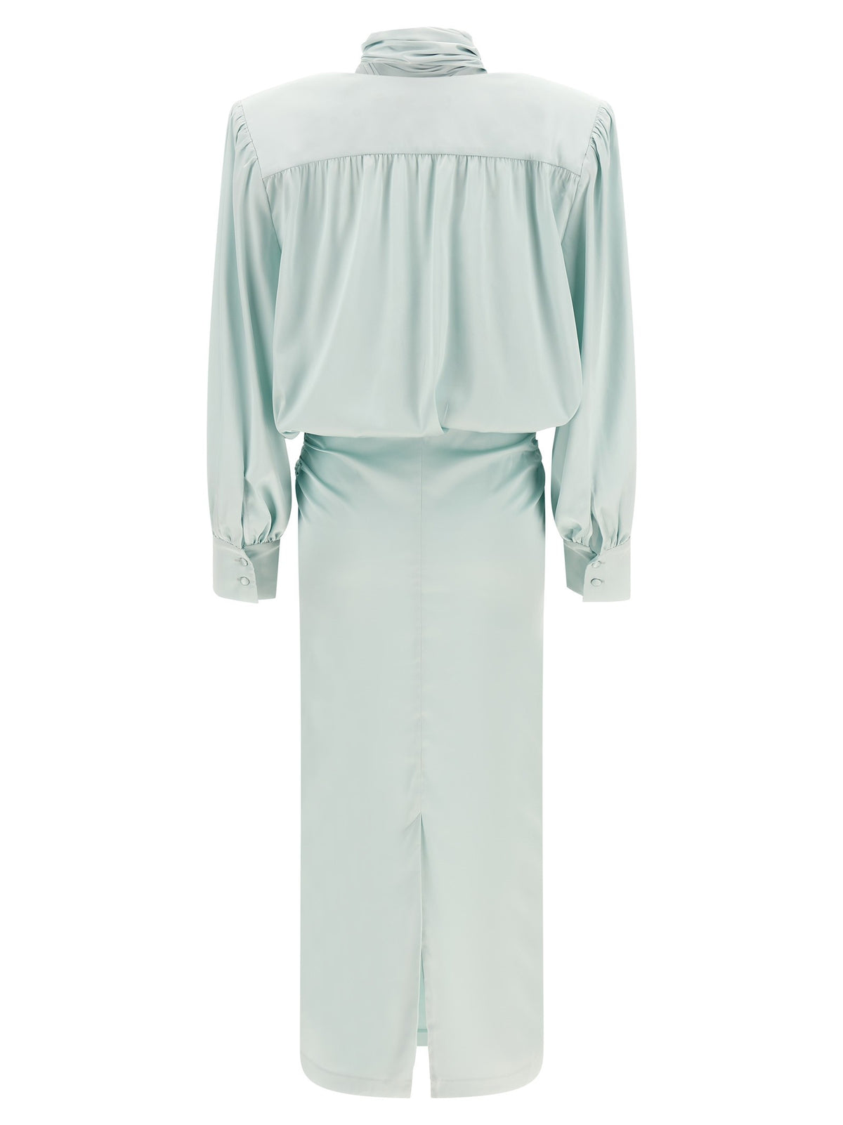 ROTATE Birger Christensen Ruched Long Dress Blue, view 2