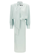 ROTATE Birger Christensen Ruched Long Dress Blue