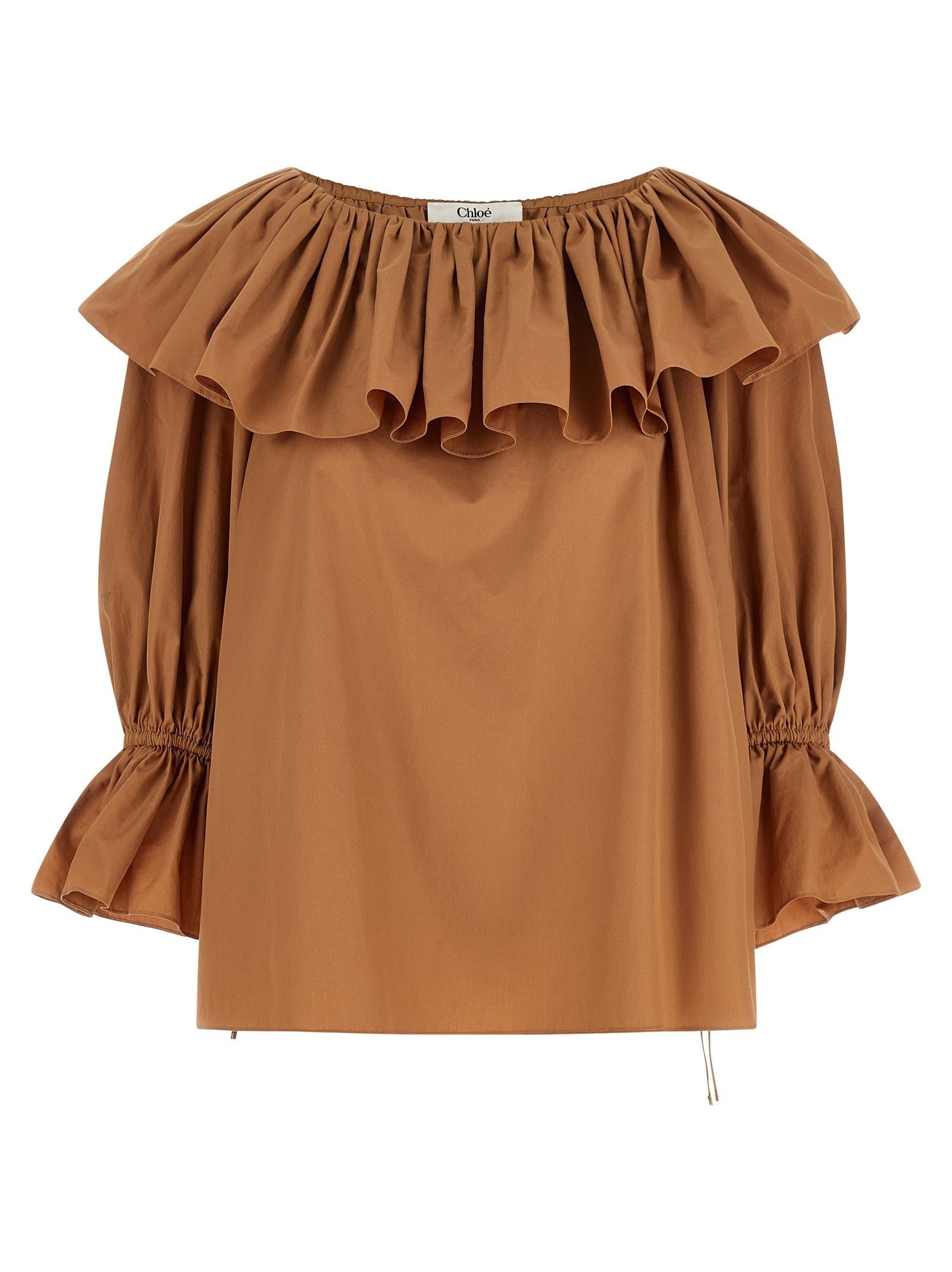 Chloé Ruffle Blouse Beige