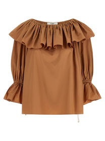 Chloé Ruffle Blouse Beige