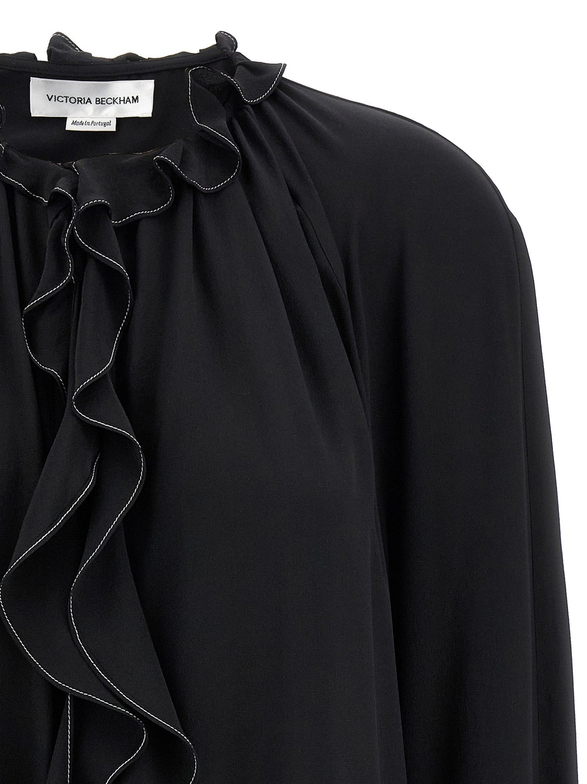 Victoria Beckham Ruffle Blouse Black