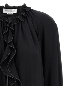 Victoria Beckham Ruffle Blouse Black