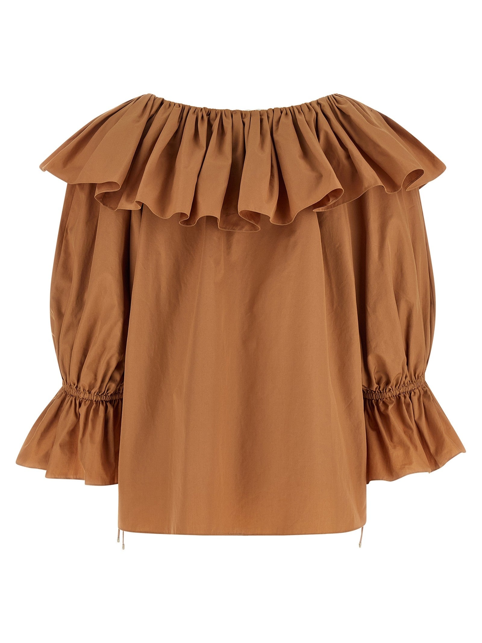 Chloé Ruffle Blouse Beige