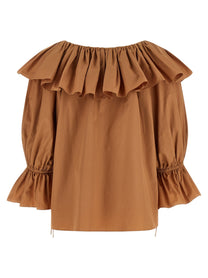 Chloé Ruffle Blouse Beige