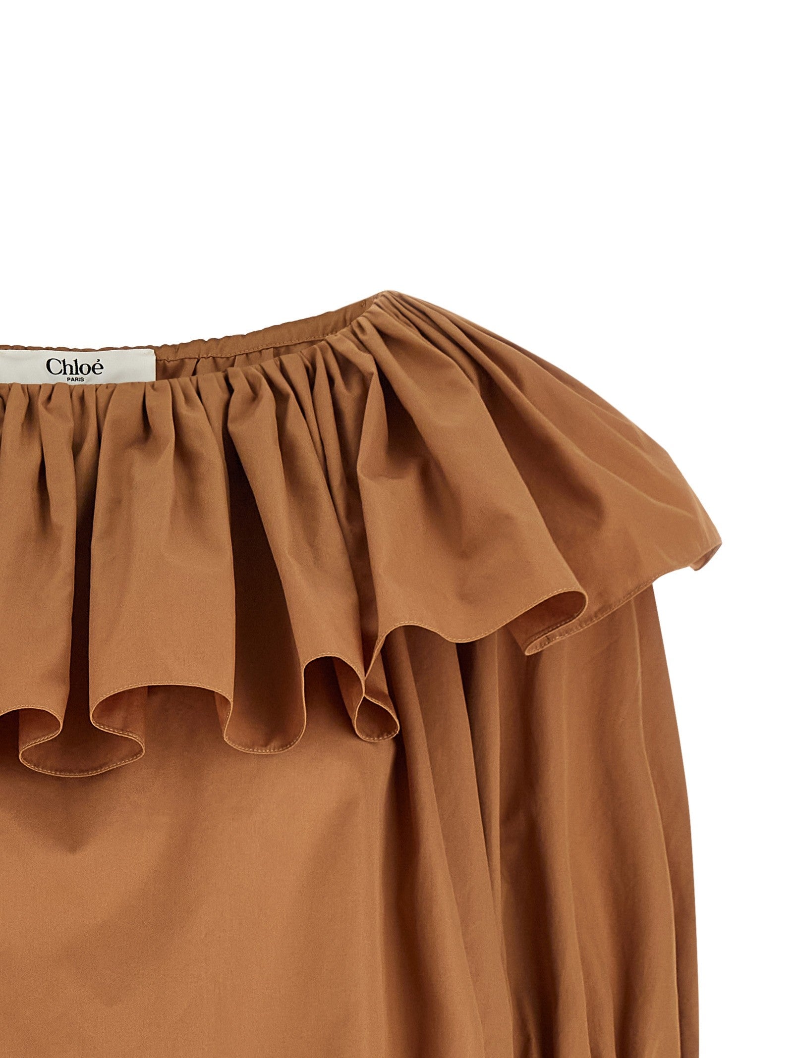 Chloé Ruffle Blouse Beige
