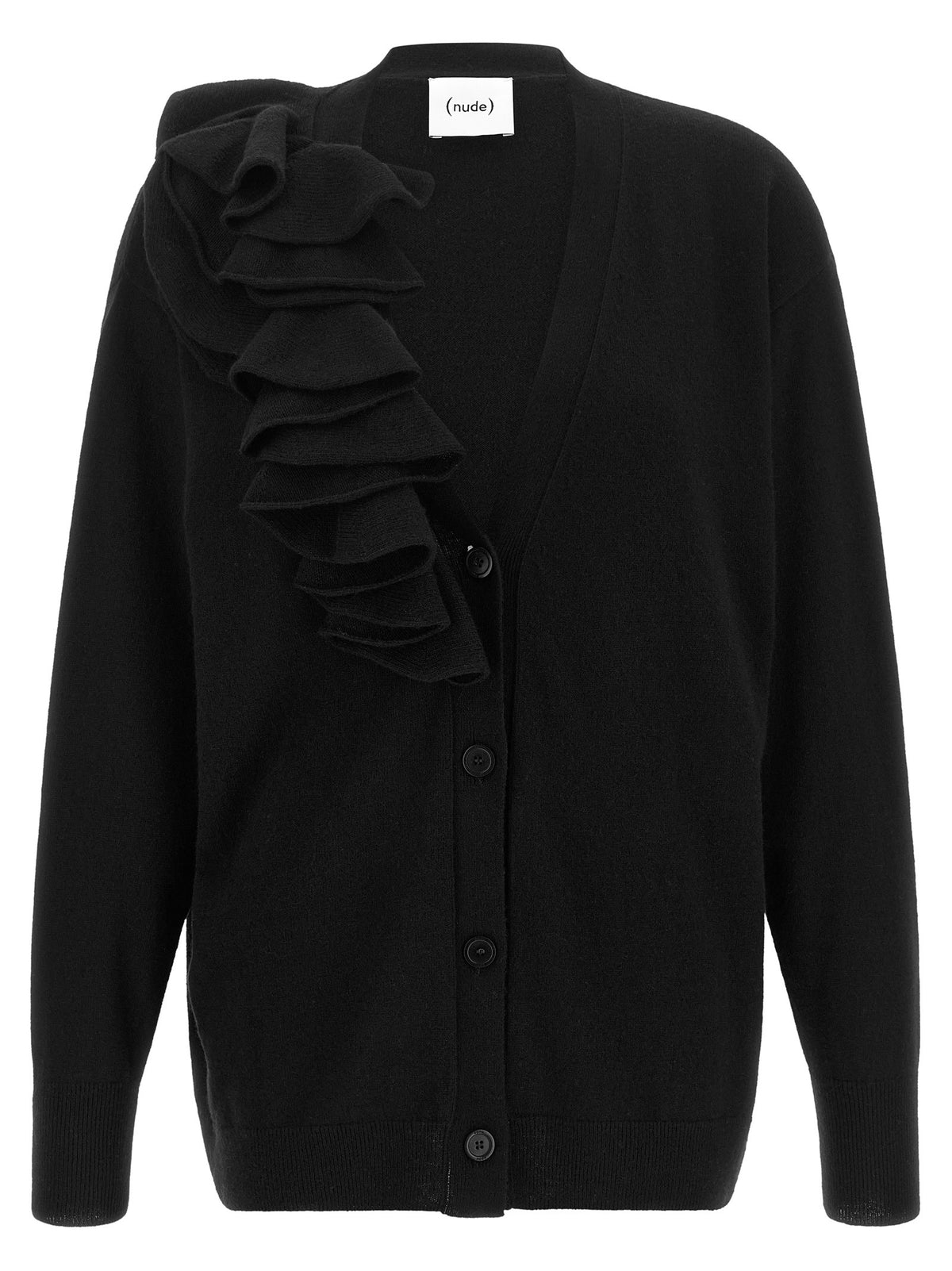 Nude Lucy Ruffle Cardigan Black