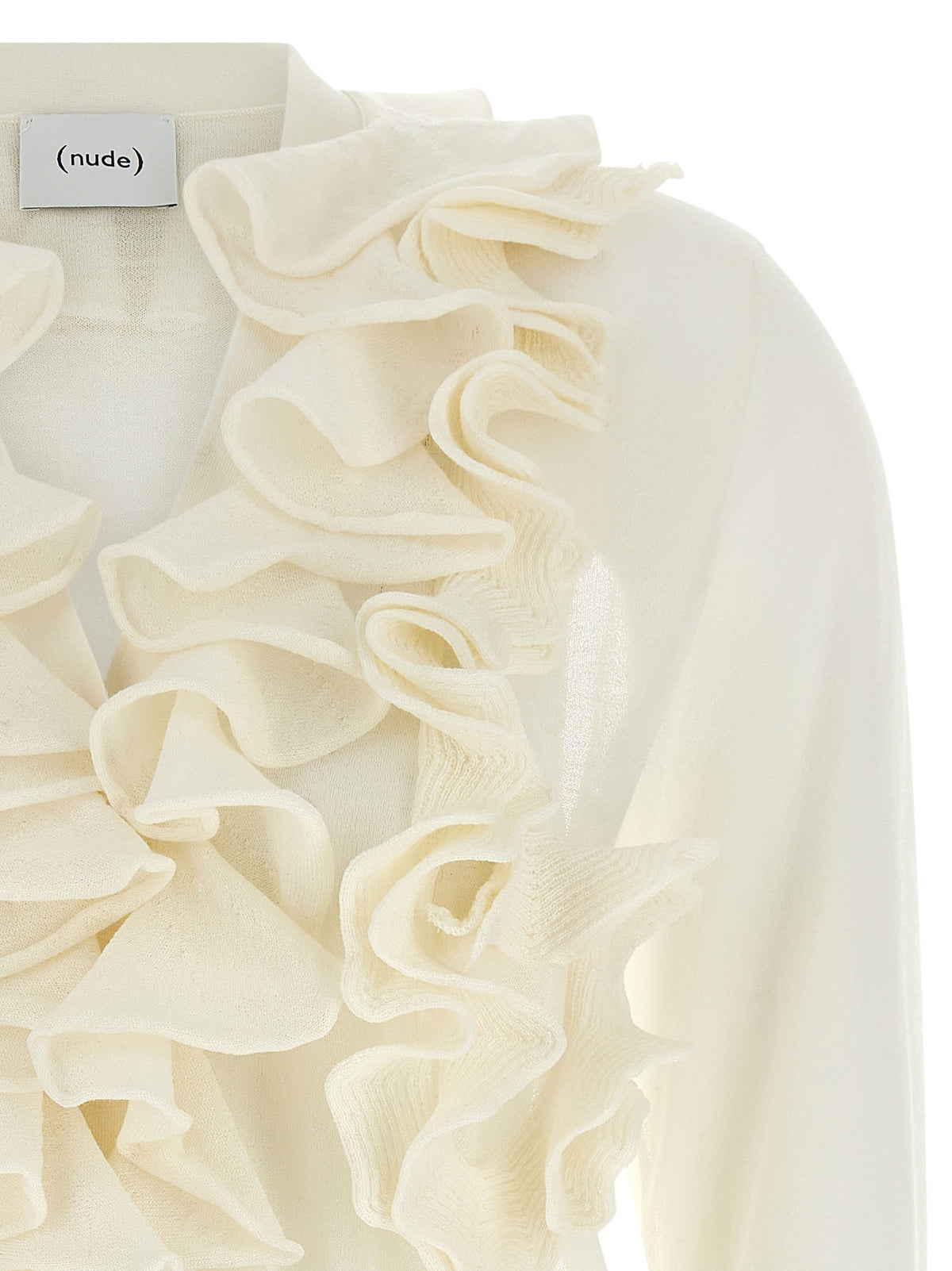 Nude Lucy Ruffle Cardigan White, view 3