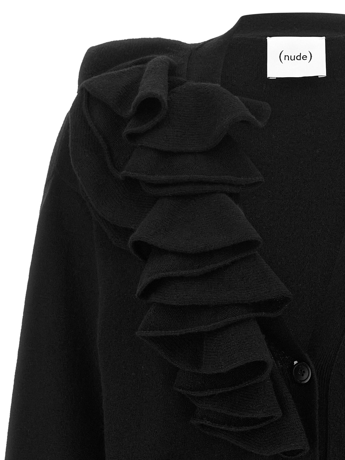 Nude Lucy Ruffle Cardigan Black, view 3