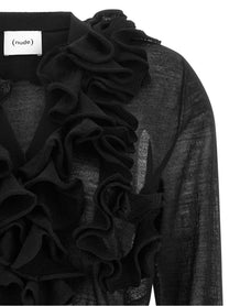 Nude Lucy Ruffle Cardigan Black