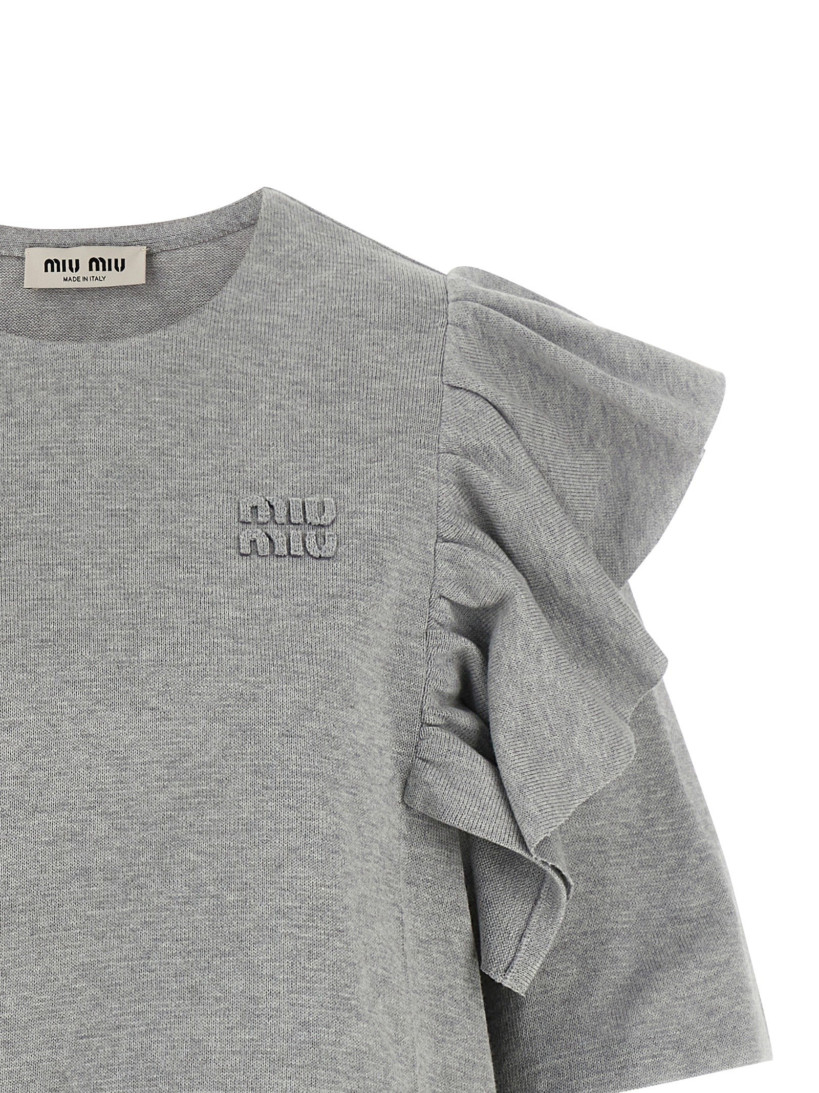 Miu Miu Ruffle Dress Grey