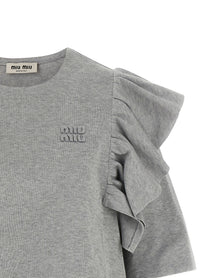 Miu Miu Ruffle Dress Grey
