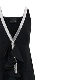 Giovanni Bedin Ruffle Dress Black, view 3