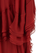Alberta Ferretti Ruffle Dress Red, view 4