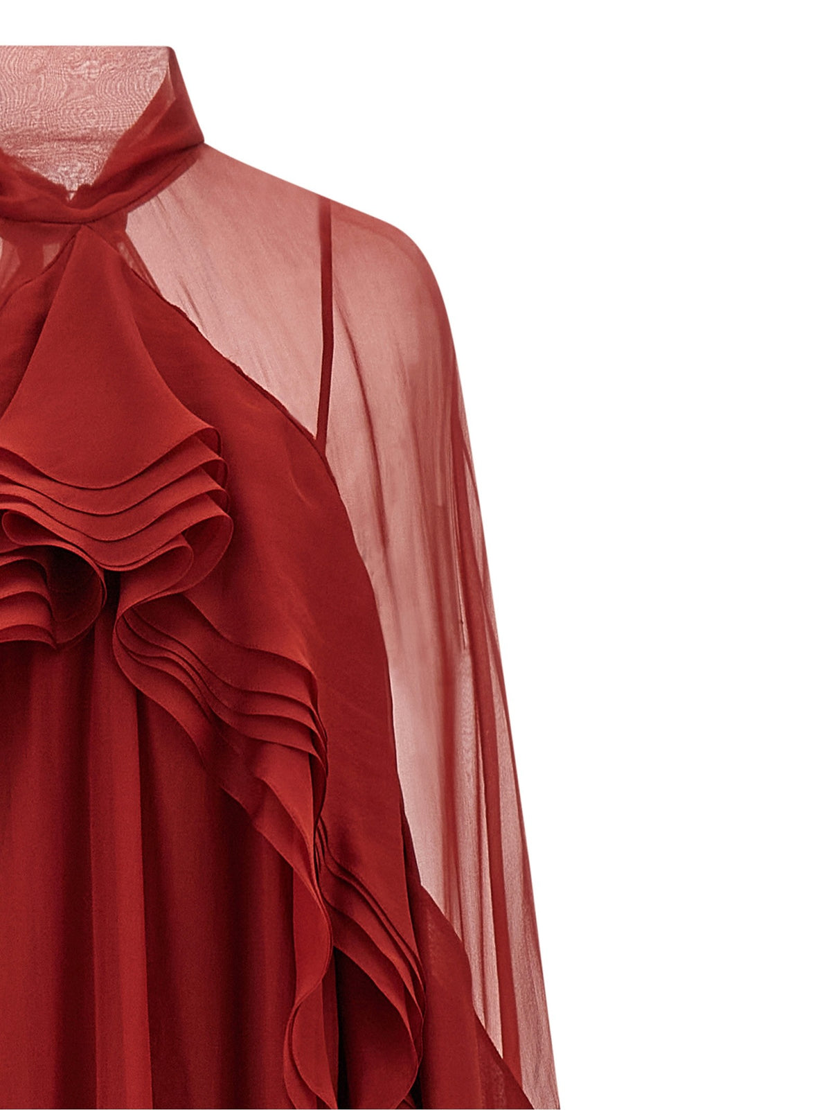 Alberta Ferretti Ruffle Dress Red