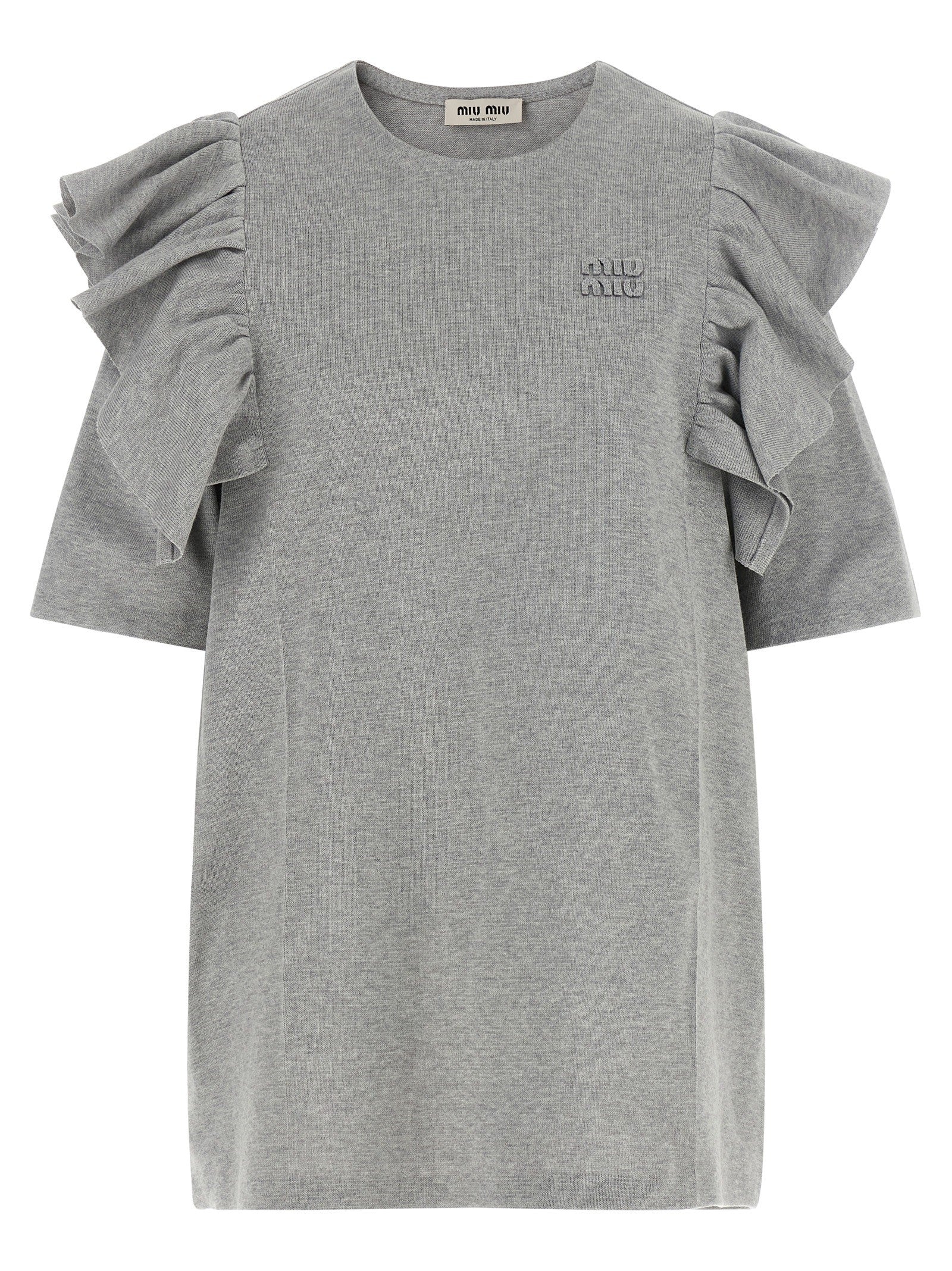 Miu Miu Ruffle Dress Grey