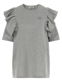 Miu Miu Ruffle Dress Grey
