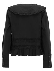 Ganni Women's Ruffle Shirt Black