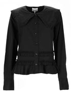 Ganni Women's Ruffle Shirt Black