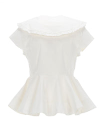 Ganni Women's Ruffle Shirt White