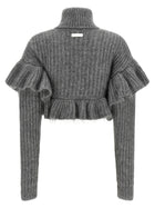 Elisabetta Franchi Ruffle Sweater Grey, view 2