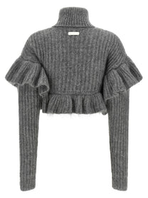Elisabetta Franchi Ruffle Sweater Grey