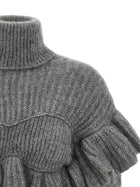 Elisabetta Franchi Ruffle Sweater Grey, view 3