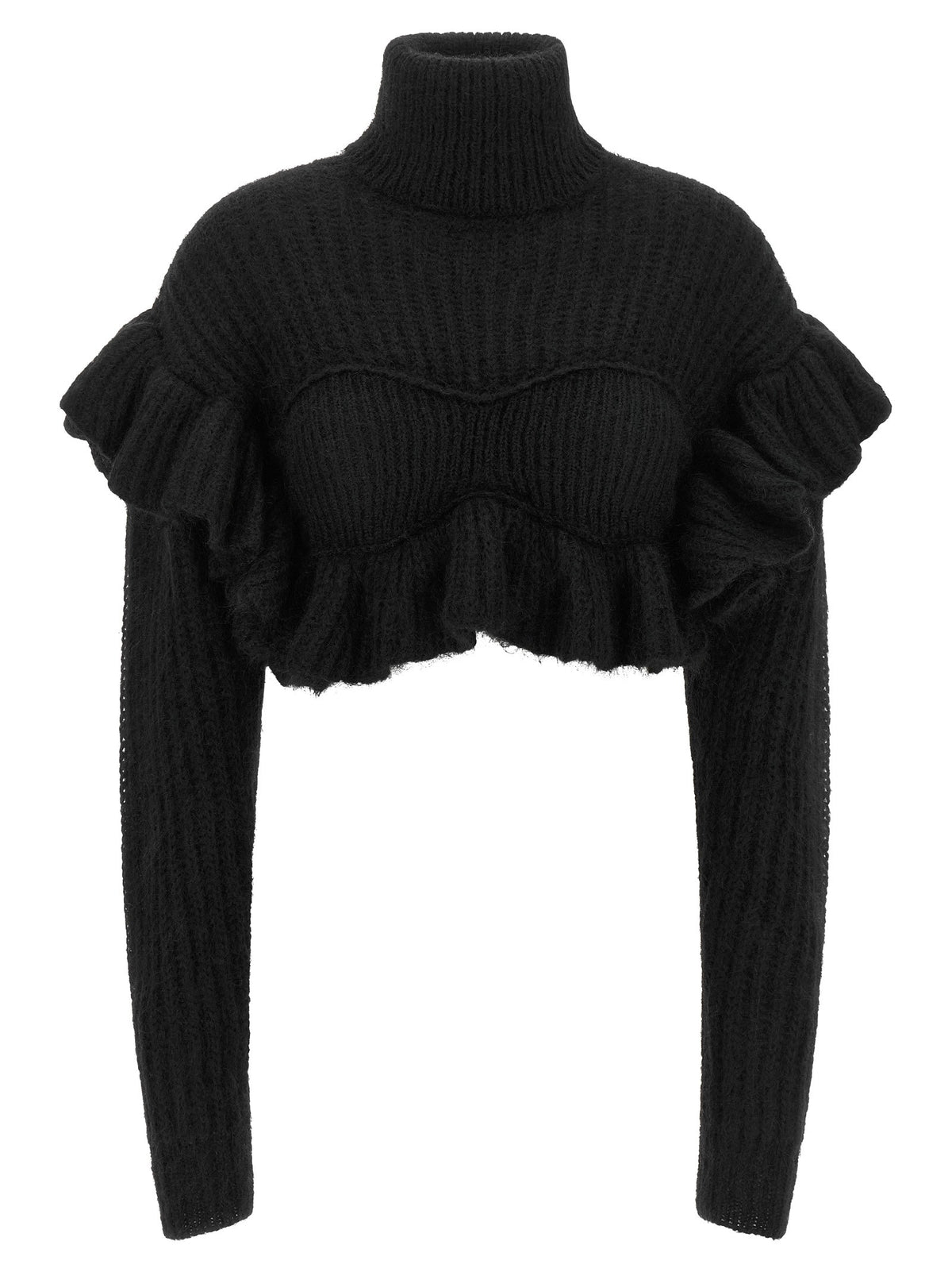 Elisabetta Franchi Ruffle Sweater Black