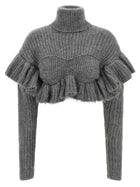 Elisabetta Franchi Ruffle Sweater Grey