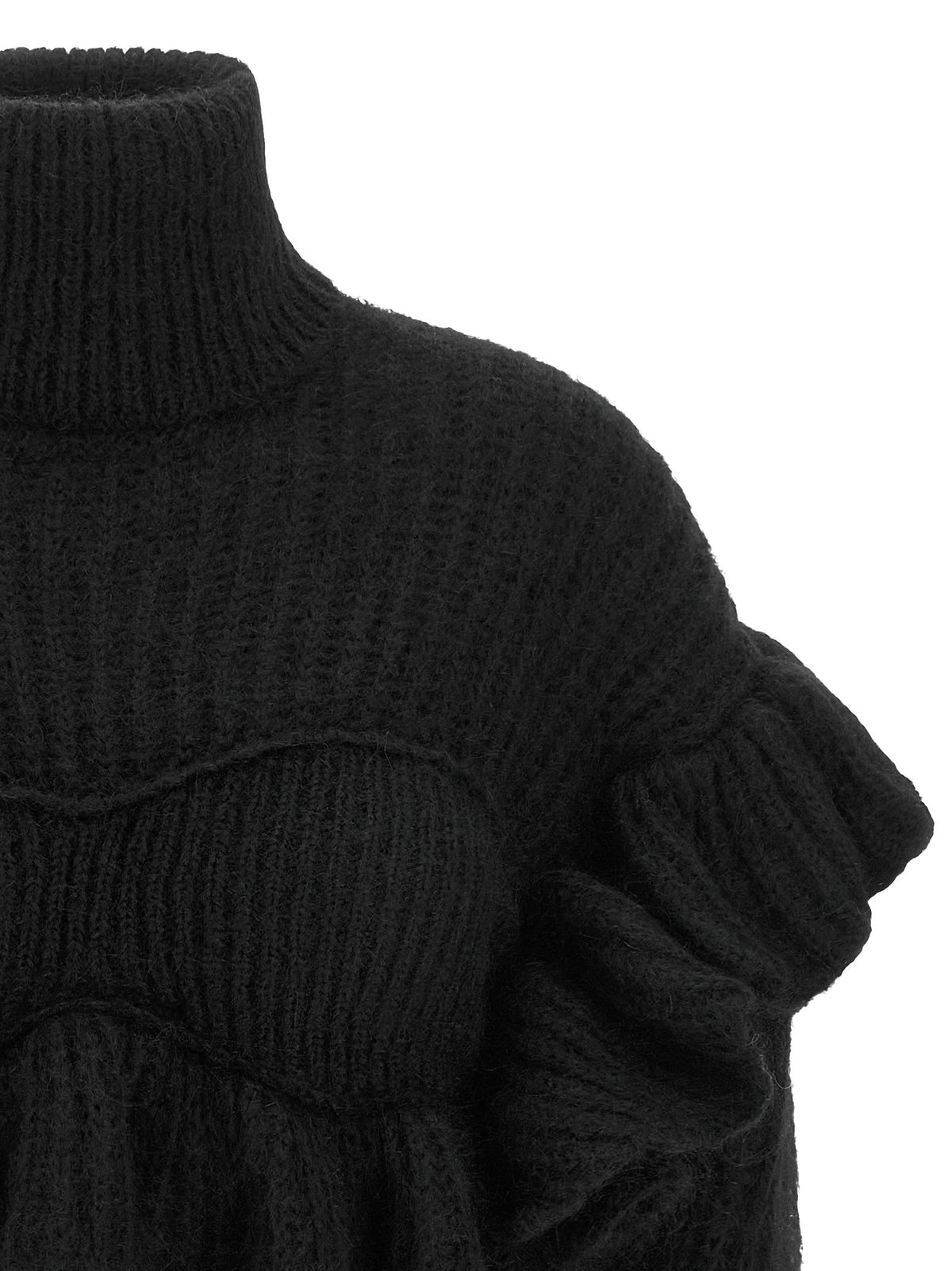 Elisabetta Franchi Ruffle Sweater Black, view 3