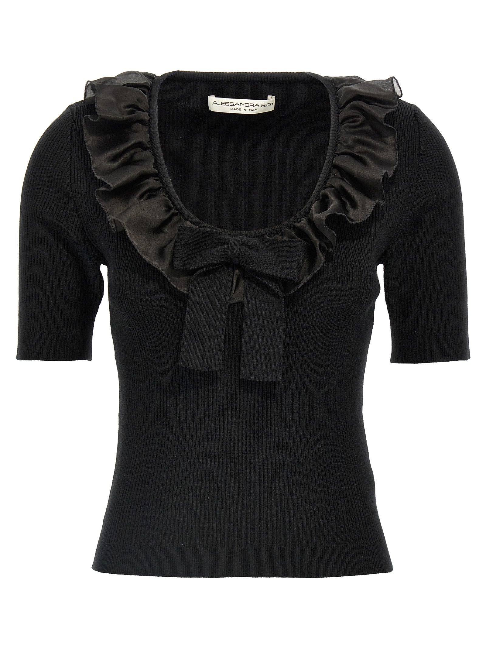 Alessandra Rich Ruffle Shirt Black