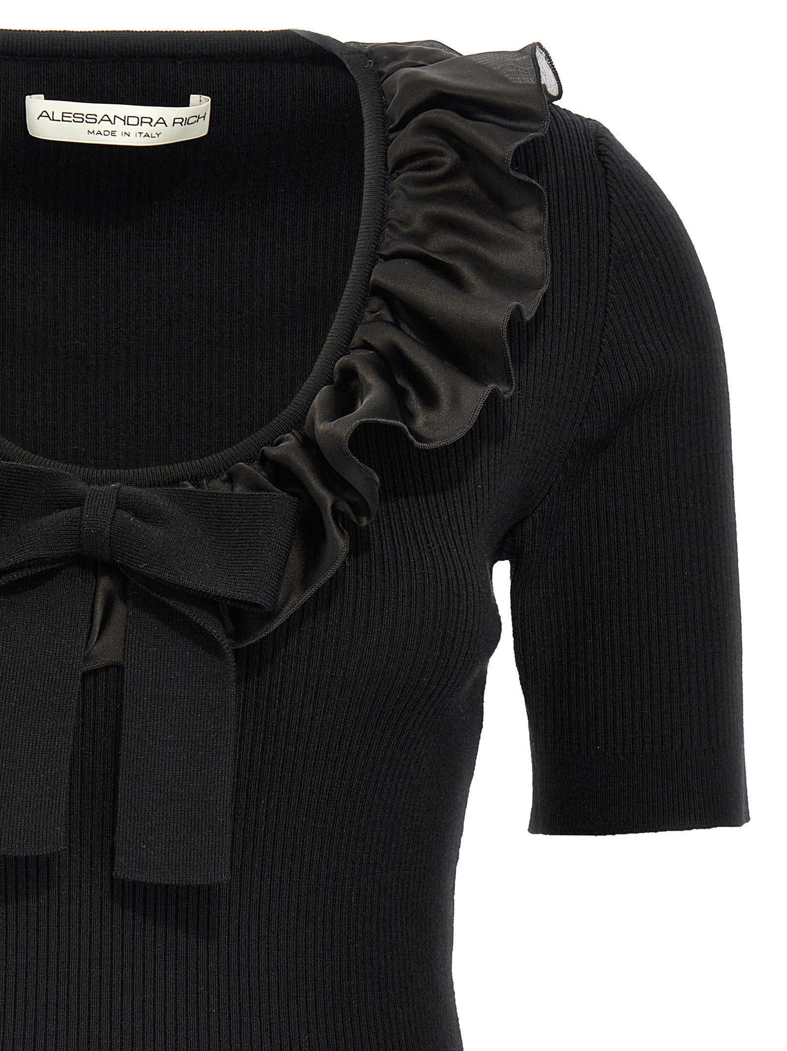 Alessandra Rich Ruffle Shirt Black