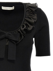 Alessandra Rich Ruffle Shirt Black