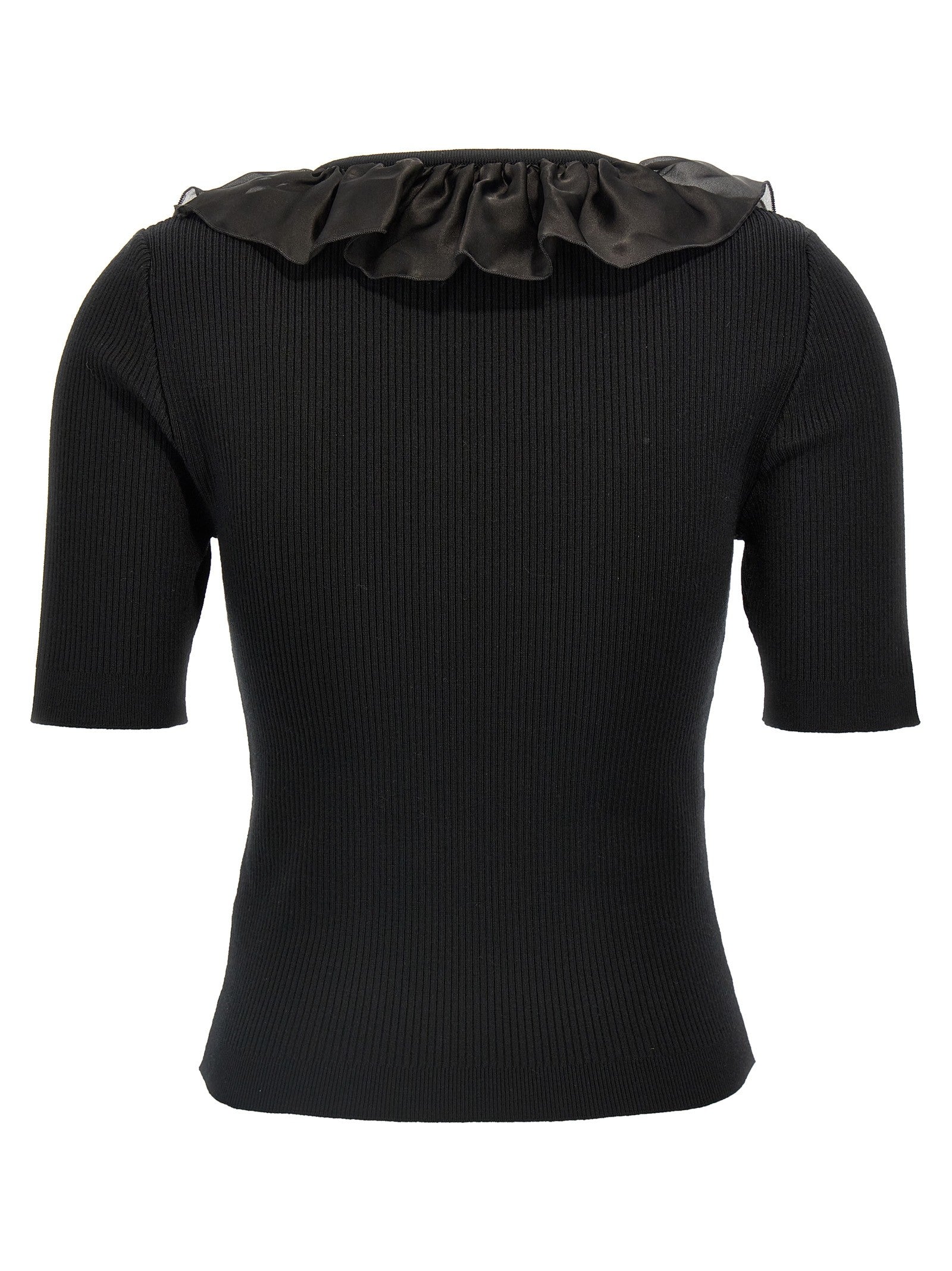 Alessandra Rich Ruffle Shirt Black