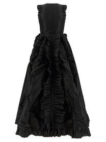 Giovanni Bedin Ruffle Train Dress Black, view 2