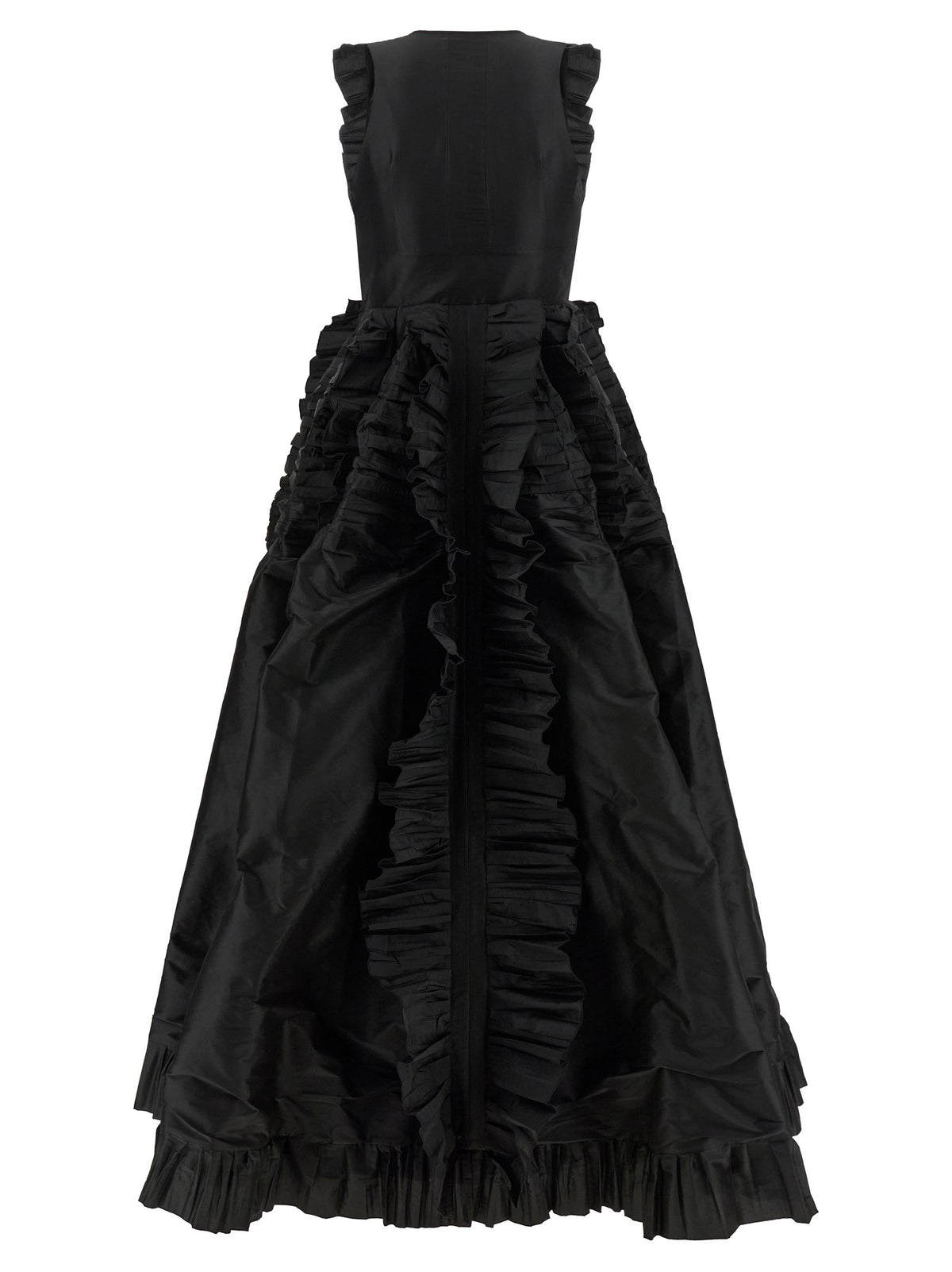 Giovanni Bedin Ruffle Train Dress Black, view 2