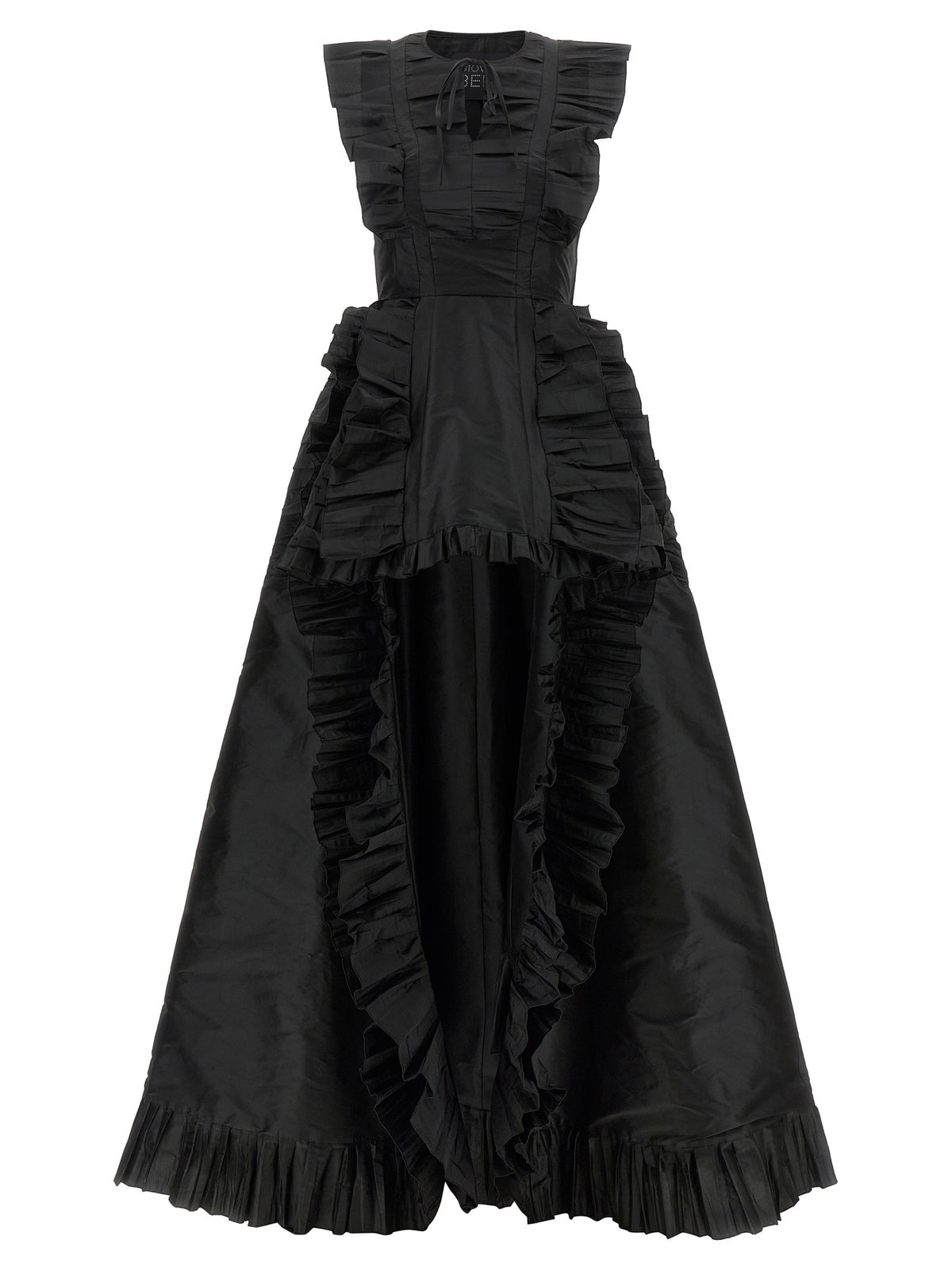 Giovanni Bedin Ruffle Train Dress Black