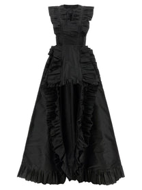 Giovanni Bedin Ruffle Train Dress Black