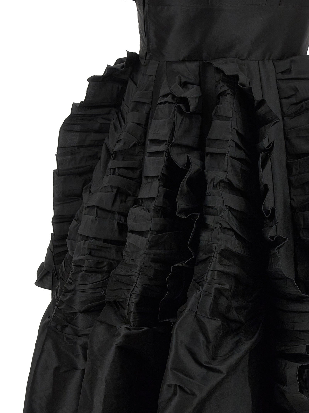Giovanni Bedin Ruffle Train Dress Black, view 4