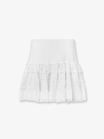 ALAÏA Women's Ruffle Virgin Wool Skirt White