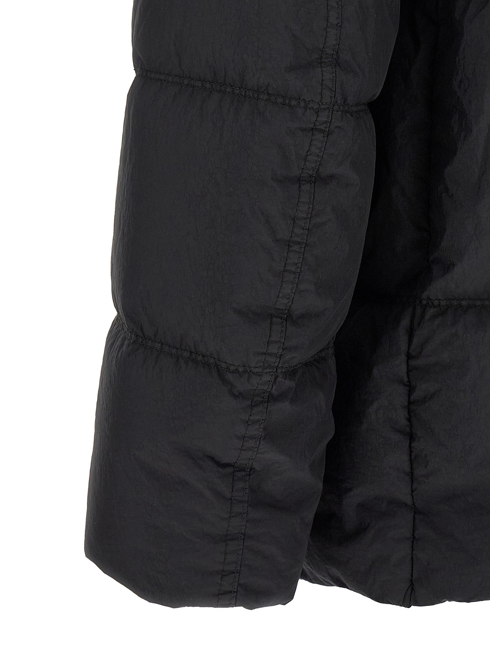 Stone Island Ruffled Effect Down Jacket Blue