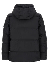 Stone Island Ruffled Effect Down Jacket Blue