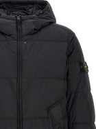 Stone Island Ruffled Effect Down Jacket Blue, view 3