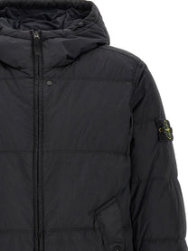 Stone Island Ruffled Effect Down Jacket Blue