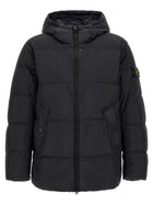 Stone Island Ruffled Effect Down Jacket Blue